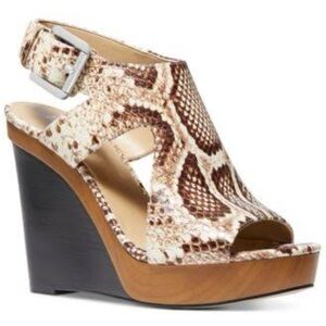 NEW!! Women’s Michael Kors Josephine Platform Wedge Sandals Snake Print Size 7M